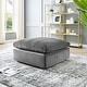preview thumbnail 43 of 47, Commix Down Filled Overstuffed Performance Velvet Ottoman Gray