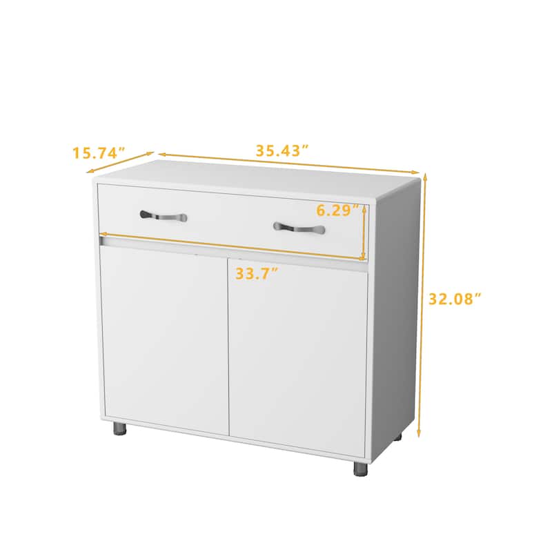 Two door Side Table-White