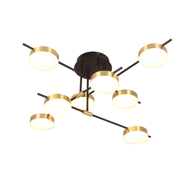 Modern Sputnik Brass Semi Flush Dimmable LED Ceiling Light
