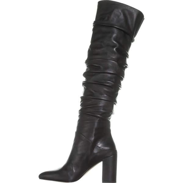 INC Womens Tabithaa Leather Ruched Pointed Toe Knee-High Boots Heels BHFO 4782