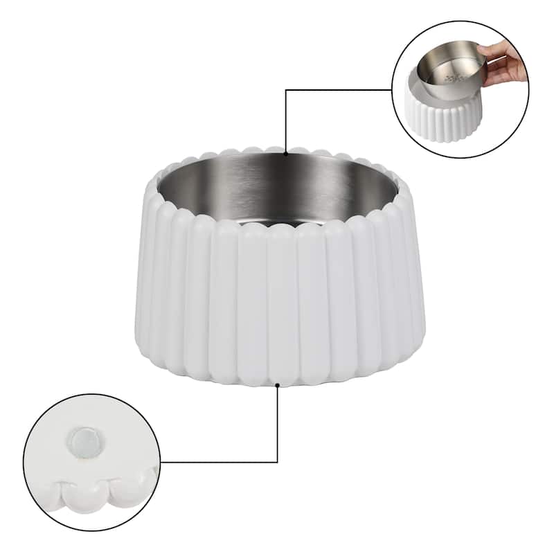 Intersecta Concrete & Steel Pet Feeder - 16oz with Metal Stand