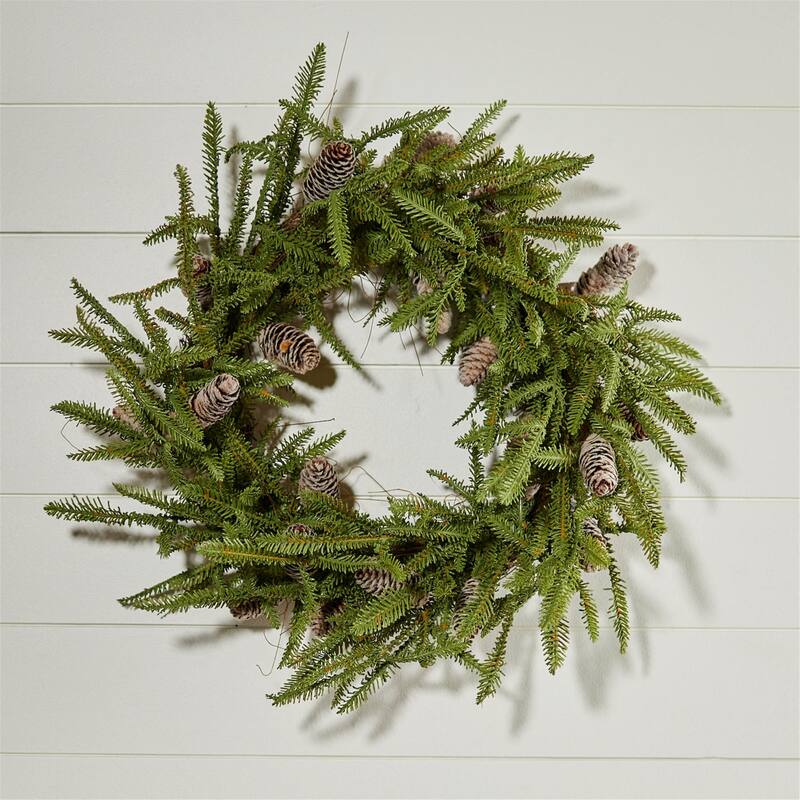 Pine and Pinecone Artificial Christmas Wreath - 24” - Unlit