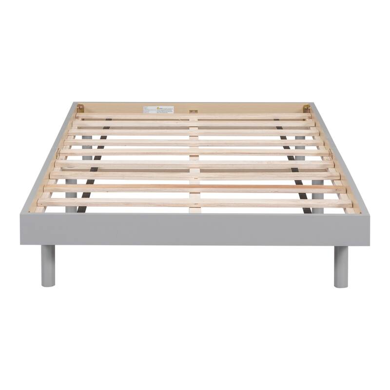 Modern Twin Size Floating Platform Bed Frame in Grey