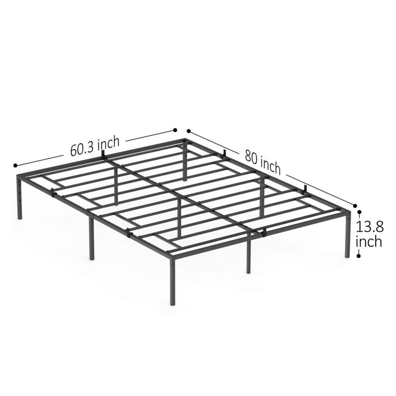 Bed Frame with Steel Slat Support