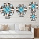 preview thumbnail 4 of 8, Designart 'Flowers with Radiating Rays' Oversized Modern Wall CLock