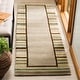 preview thumbnail 1 of 2, Martha Stewart by SAFAVIEH Striped Border Wool Rug - Tadpole Green - 2' 3" x 8'