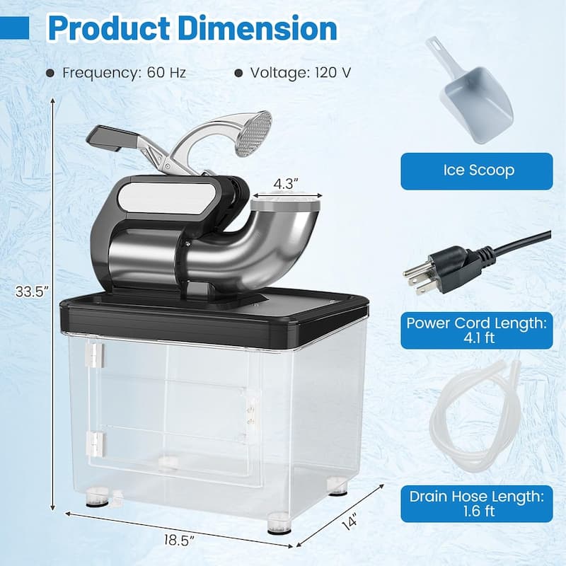 Commercial Snow Cone Machine Stainless Steel Shaved Ice Machine