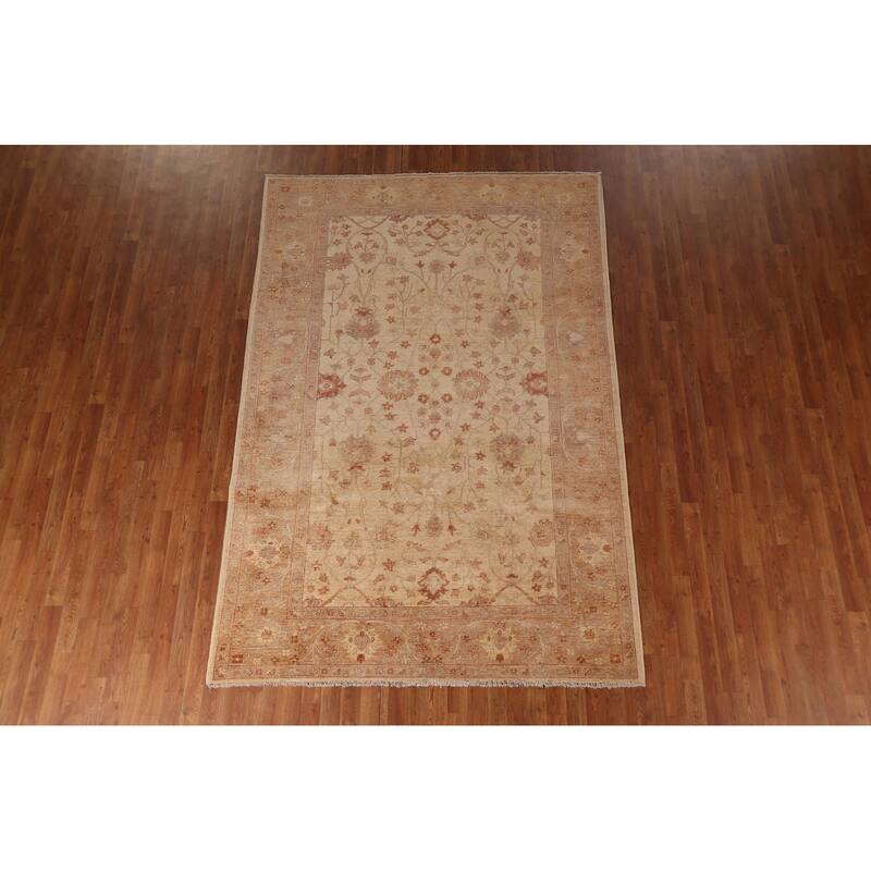 Peshawar Oriental Area Rug Hand-Knotted Wool Carpet - 6'0"x 9'2"