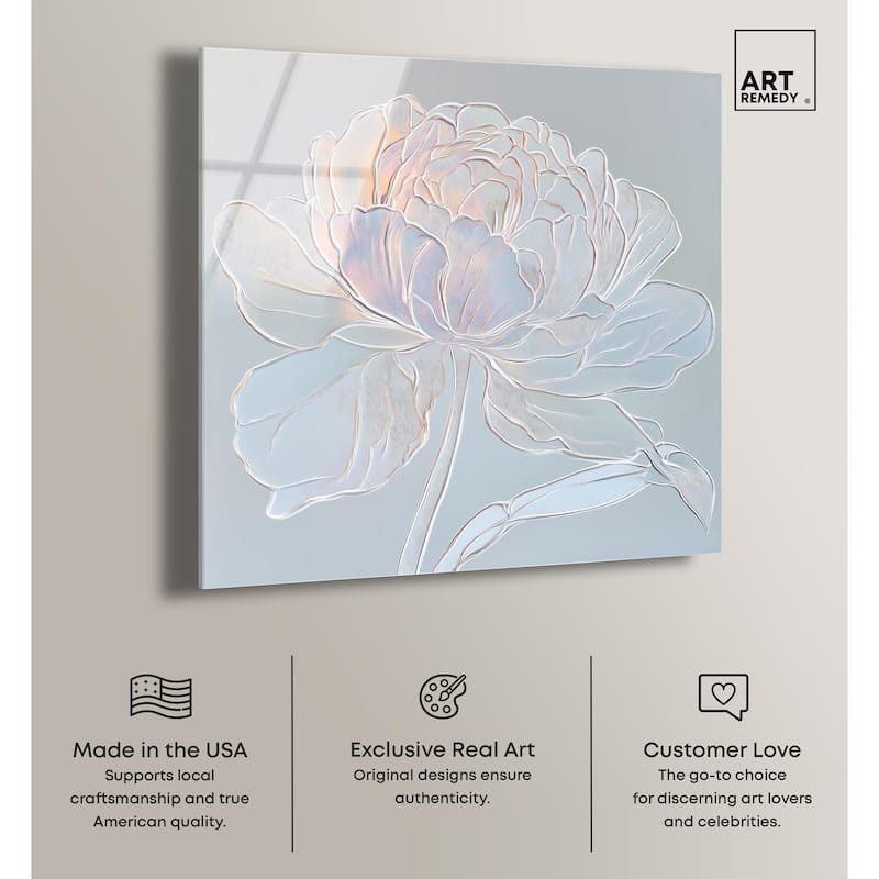 Embossed Flower II Acrylic by Art Remedy, Ready to Hang