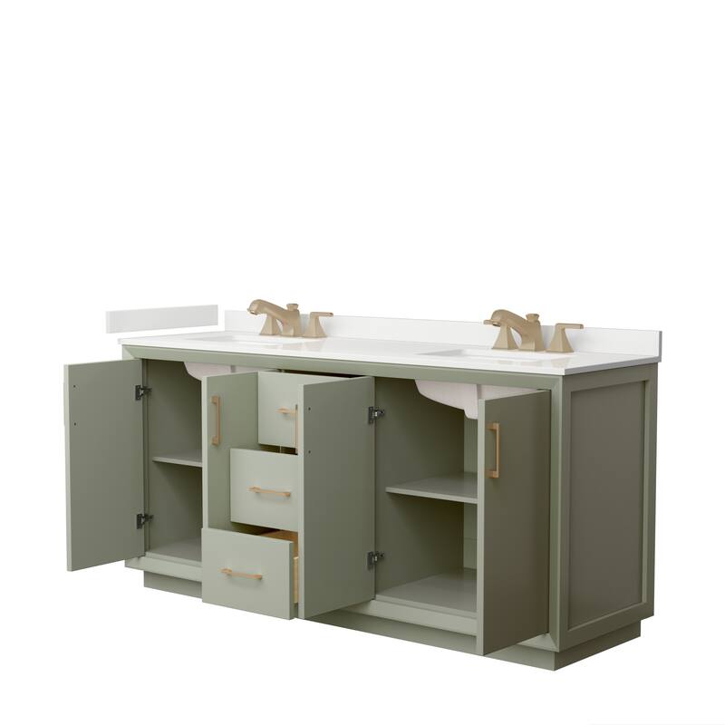 Strada 72-inch Double Vanity, Quartz Top