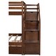 preview thumbnail 3 of 7, Twin-Over-Twin Wood Bunk Bed with Twin Size Trundle and 3 Storage Stairs, Walnut