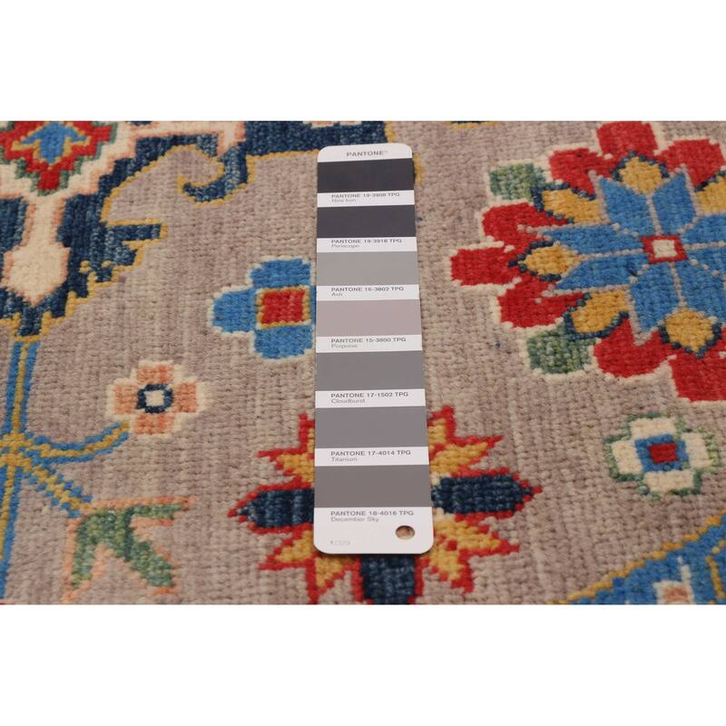 ECARPETGALLERY Hand-knotted Uzbek Ghazni Grey Wool Rug - 4'10 x 4'10
