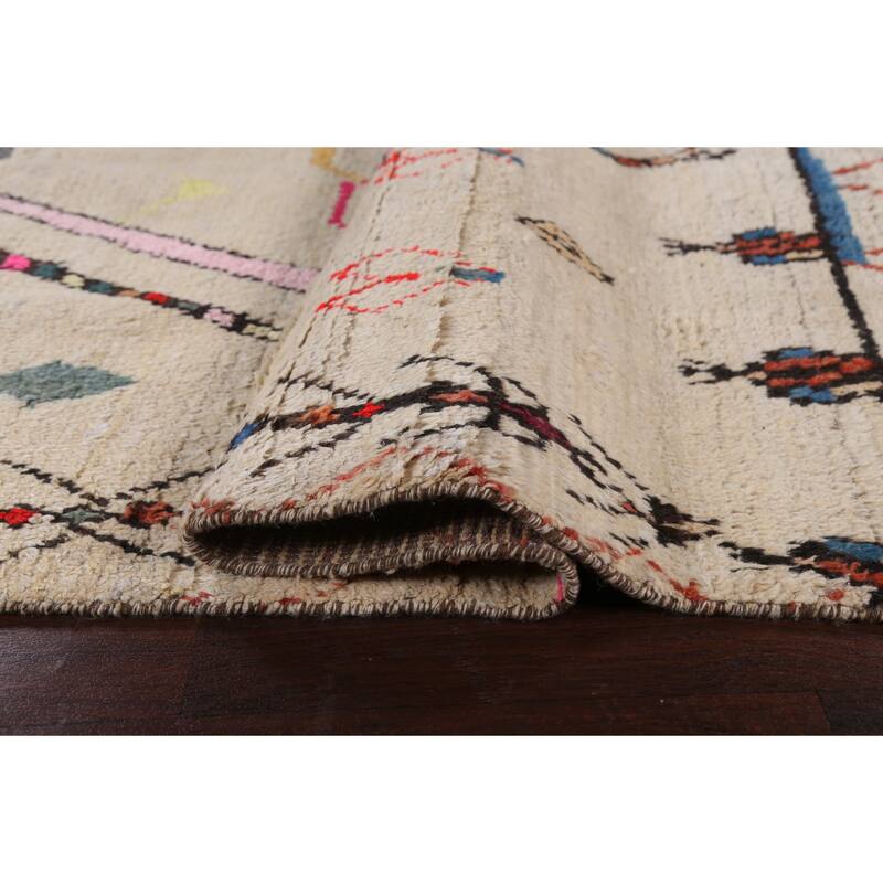Tribal Oriental Moroccan Geometric Area Rug Hand-knotted Wool Carpet - 6'1" x 9'5"