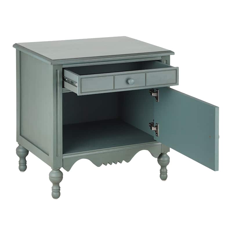 Christopher Knight Home - Marwood Carved Wood Nightstand with Soft-Close Slides and Gourd Legs