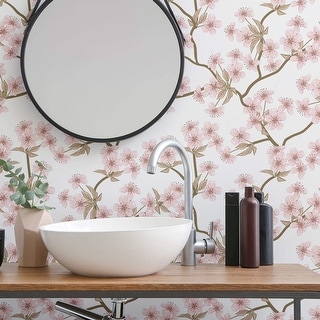 Pink Botanical Peel and Stick Removable Wallpaper 3222 - Bed Bath ...