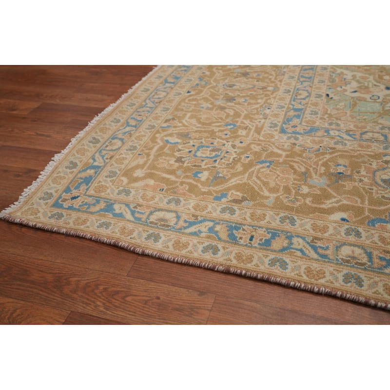 Hand Knotted Oriental 100% Wool Carpet Traditional Floral Oranges & Rust Kashan Area Rug - 13' 10'' X 9' 9''