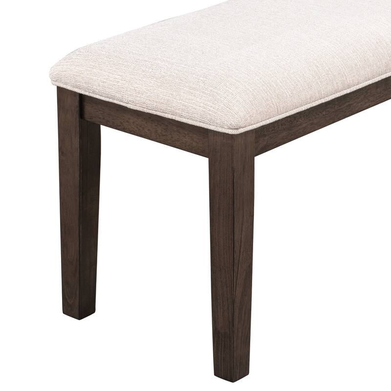 Classic 6-Piece Dining Set with 4 Upholstered Chairs and Bench
