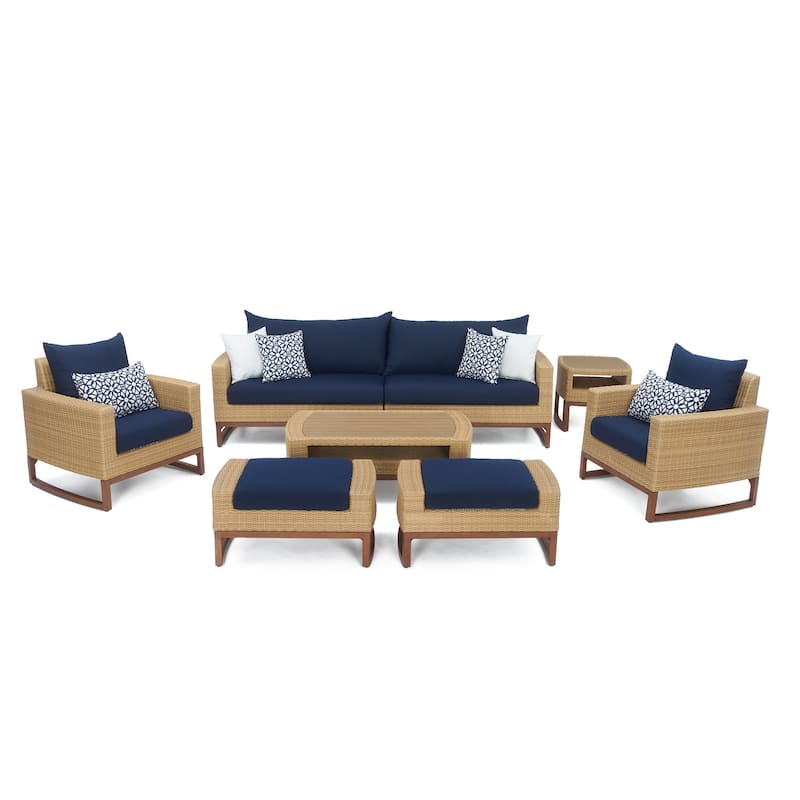 Mili 8 Piece Sunbrella Outdoor Patio Sofa and Club Chair Set