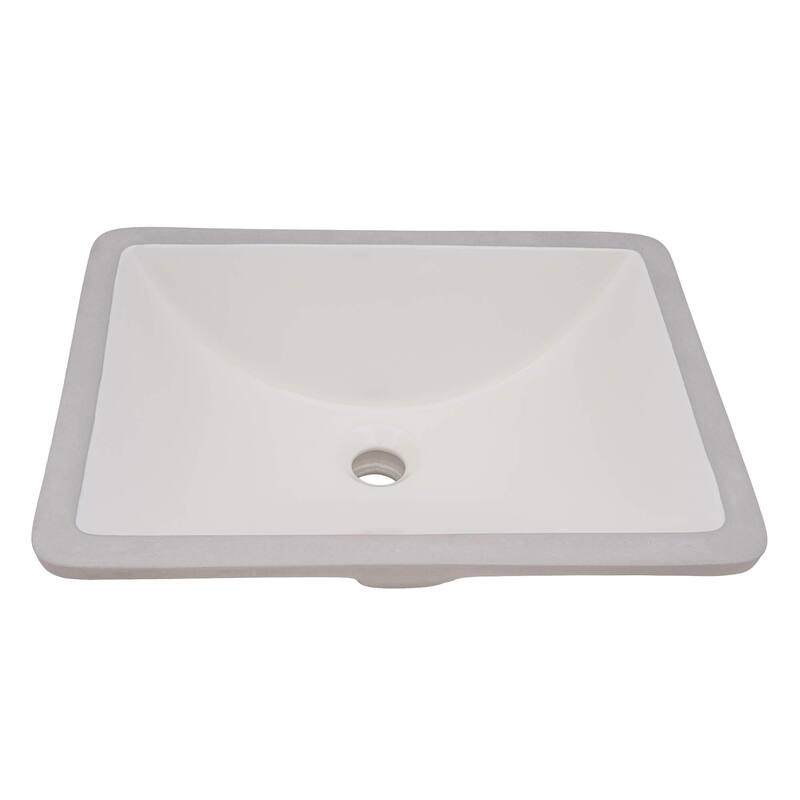 Ruvati 16 x 11-3/4 inch Undermount Bathroom Vanity Sink Biscuit Porcelain Ceramic - RVB0718BC