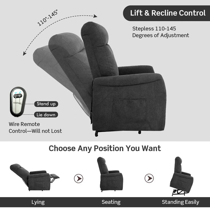 Costway Power Lift Recliner Chair for Elderly Living Room Chair w/