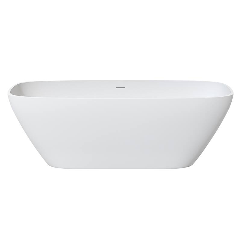 MEDUNJESS 67'' Freestanding Bathtub Solid Surface Soaking Tub