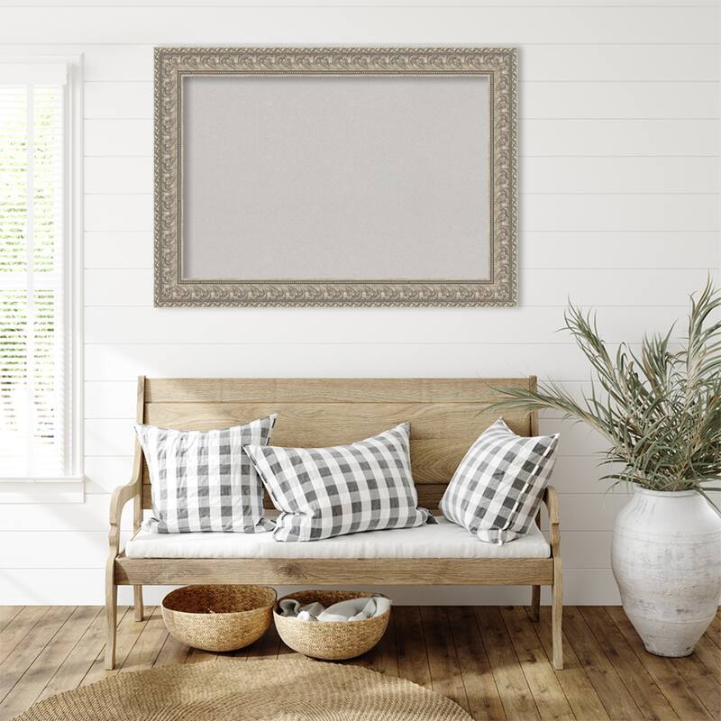 Sydney Silver Framed Cork Board - Bulletin Board, Organization Board, Pin Board