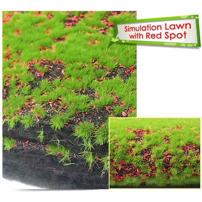 Origin Artificial Grass Mat,Moss Grass Turf for Indoor Decoration, Red - N/A