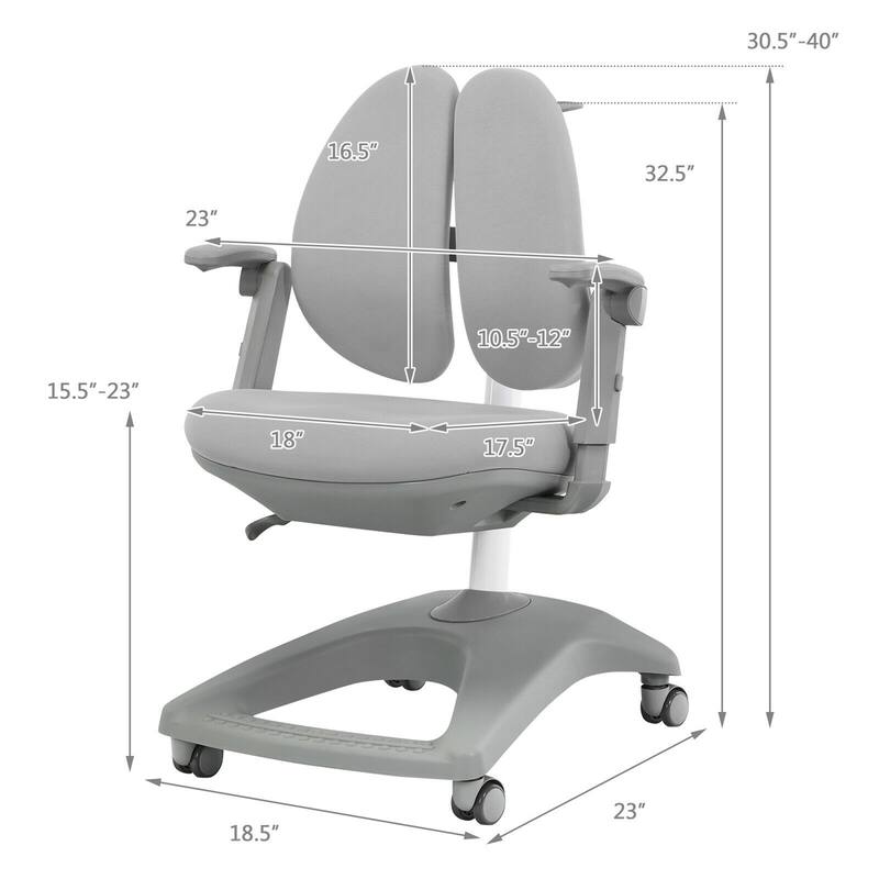Gymax Kids Desk Study Chair Adjustable Height Depth w/ Sit-Brake - See Details