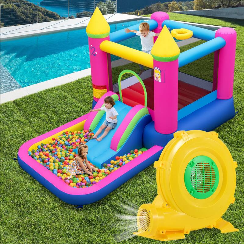 480W Bounce House Blower with Handle and Ground Stakes