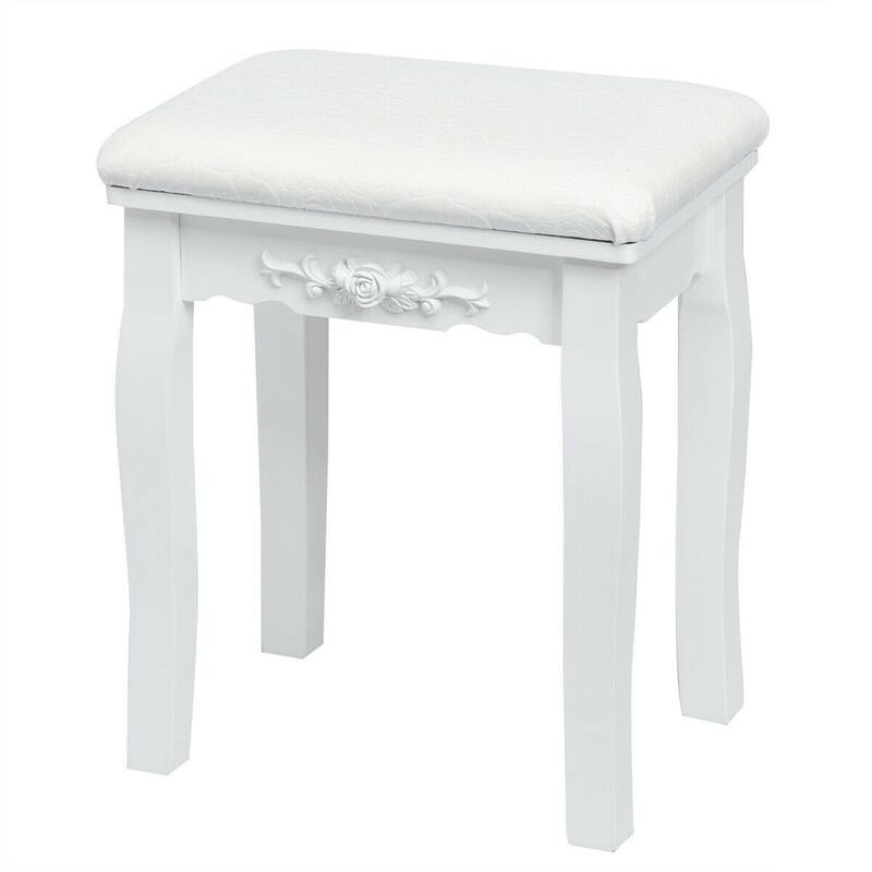 Touch Switch Makeup Dressing Vanity Table Set with 10 Light Bulbs - 31.5" x 16" x 54" (L x W x H)