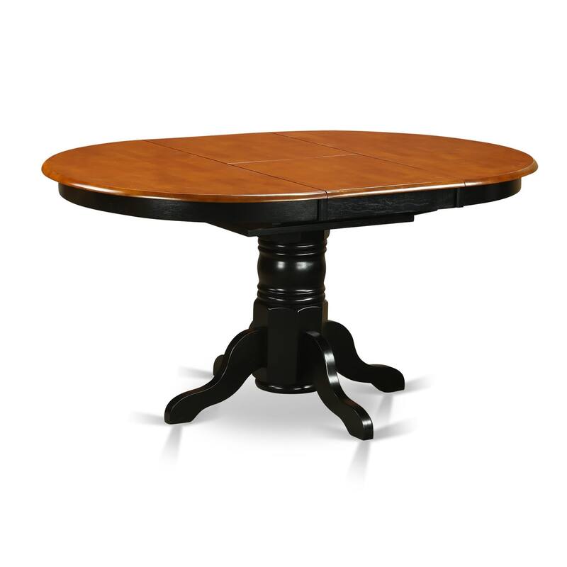 East West Furniture 5 Piece Kitchen Table Set- an Oval Dining Table and 4 Dining Room Chairs, Black & Cherry (Seat Options)