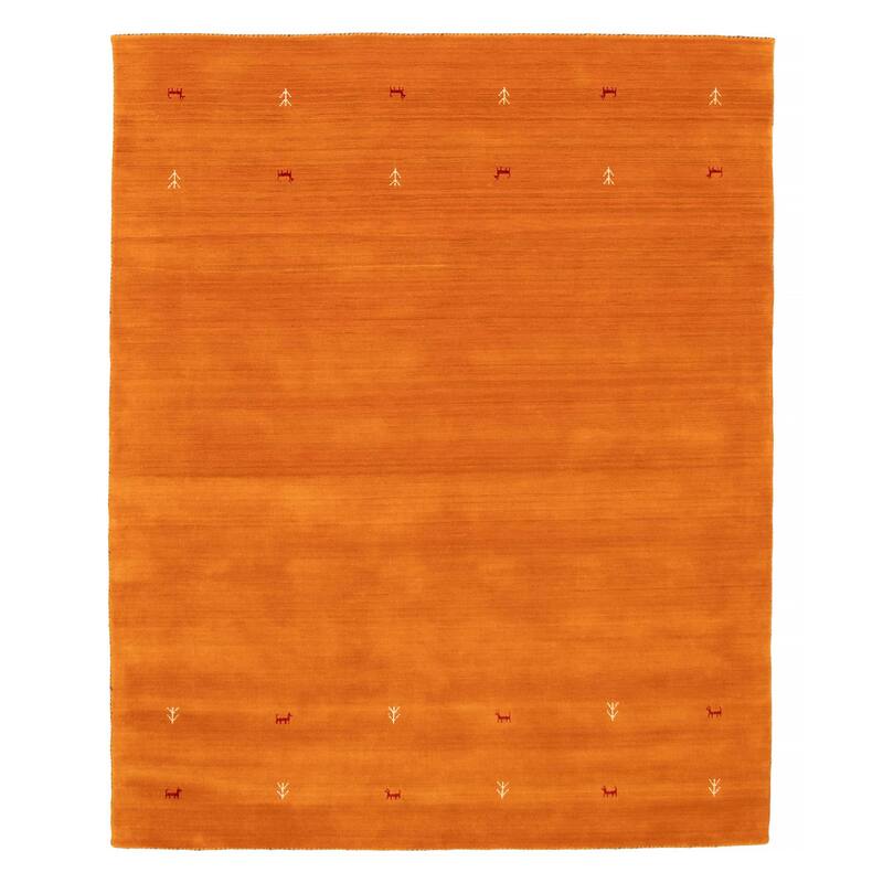 Kashkuli Gabbeh Orange Rug 6'7" x 8'1" - 6'7 x 8'1 - Light Orange - 6'7 x 8'1