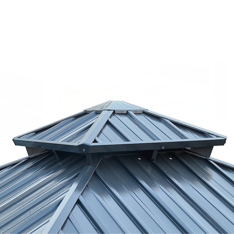 Hardtop Gazebo with Galvanized Steel Double Roof