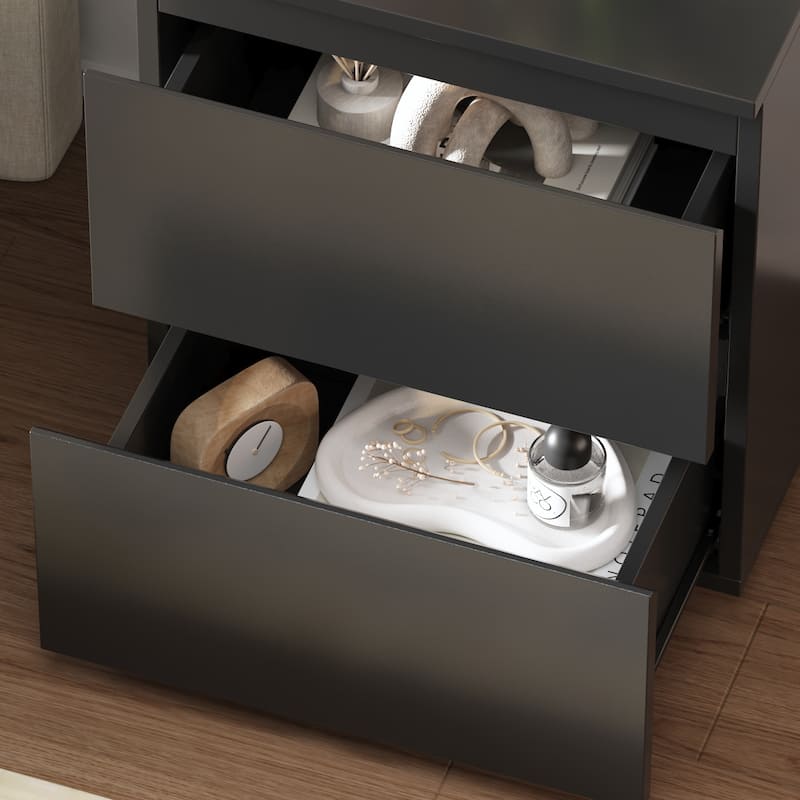 18.9'' Tall 15.7"W 2 - Drawer Nightstand Chest End Table