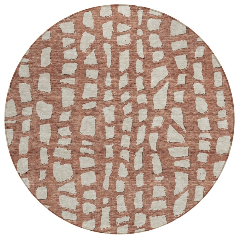 HomeRoots Abstract Transitional Rectangle Outdoor Rug