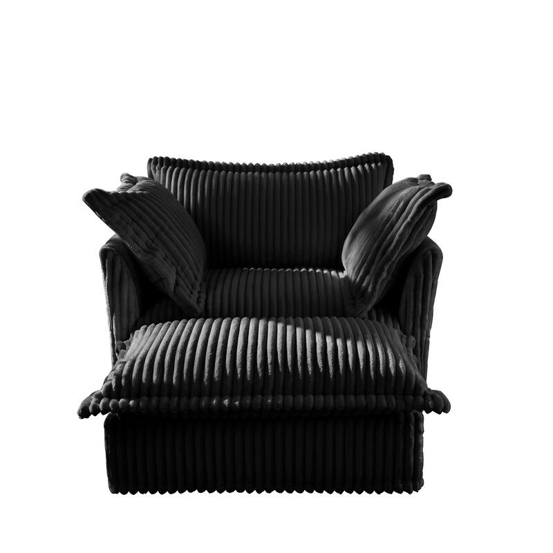 Oversized Accent Chair with Ottoman, Modern Cloud Chaise Lounge Chair with Deep Seat, Upholstered Armchair Reading Sofa Chairs