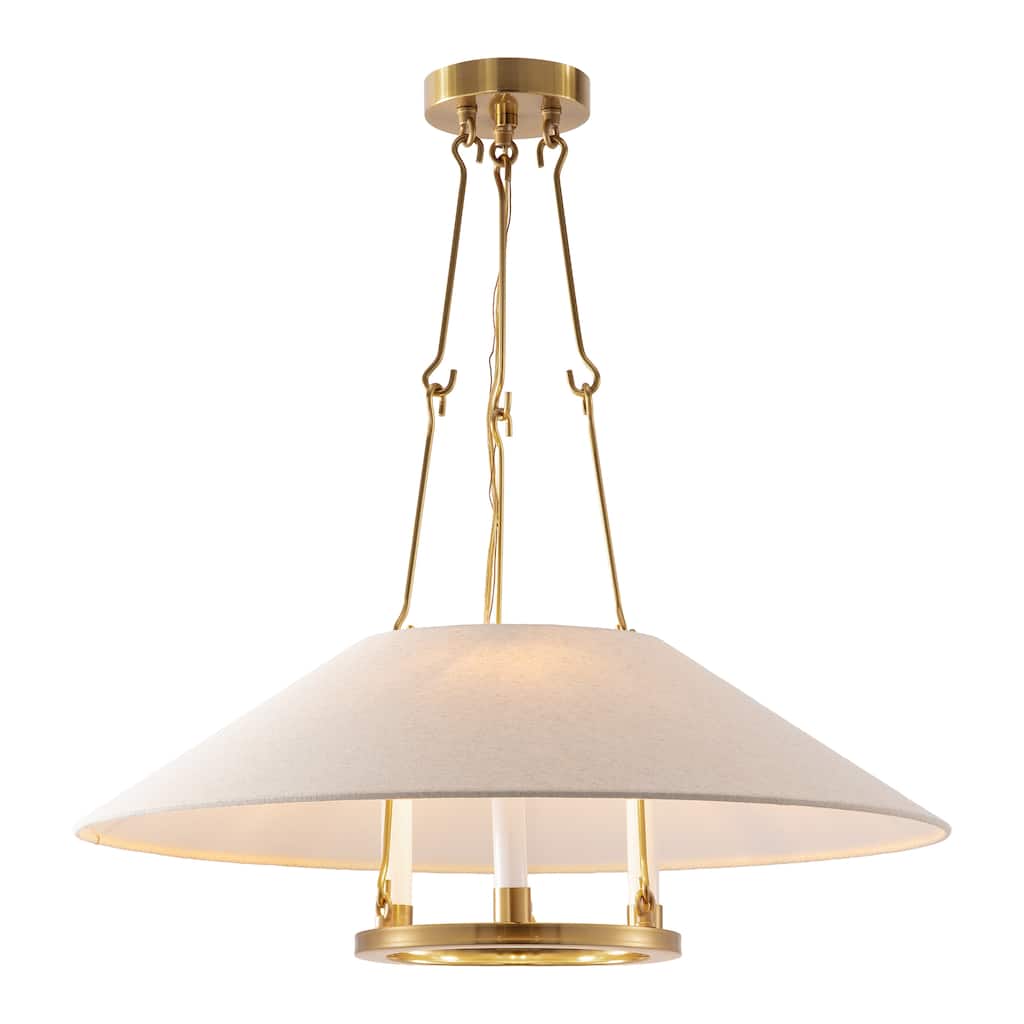 SAFAVIEH Lighting Pamila, 3 Light, 24-inch, Metal Chandelier - 24"W x 24"D x 25"H