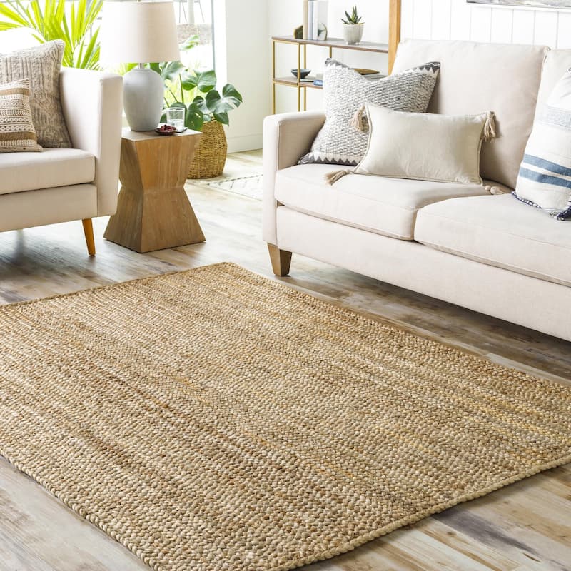 Livabliss Natural Braids Country Solid Area Rug - Tan - 6' x 9'