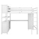 preview thumbnail 4 of 10, White Full Size Pine Wood Loft Bed with Cabinet, Bookshelf, Wardrobe, and Desk