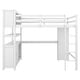 preview thumbnail 19 of 24, Wood Loft Bed with Cabinet and Bookshelf, Full Size Loft with Wardrobe and Desk for Kids