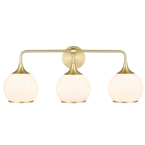 Light Society Lia 3-Light Vanity Light - Brushed Brass/Opal