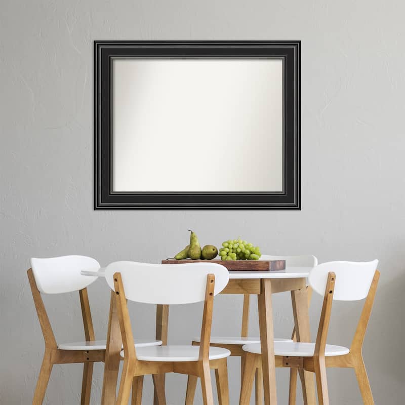 Non-Beveled Wall Mirror - Ridge Black Frame