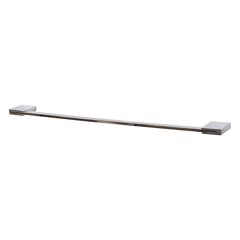 Modern Wall-Mounted 24-Inch Stainless Steel Towel Bar - 24" L x 2" D x 0.8" H - 24" L x 2" D x 0.8" H - Silver