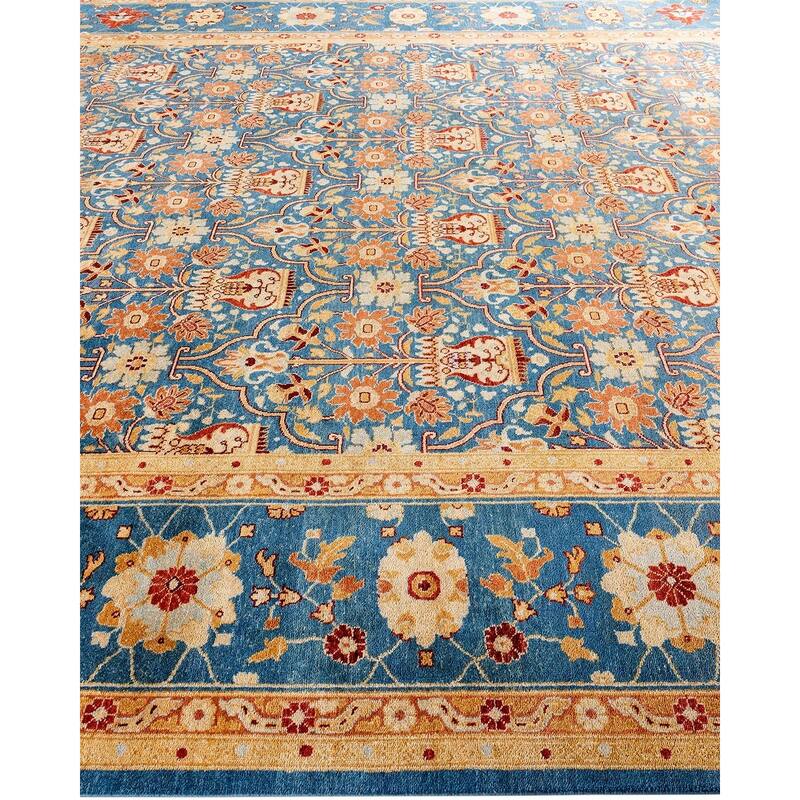 Overdyed, One-of-a-Kind Hand-Knotted Area Rug - Blue - 9' 1" x 11' 10"
