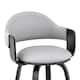 Daxton Mid-Century Swivel Bar Stool, Upholstered Counter Height Chair with Bentwood Legs