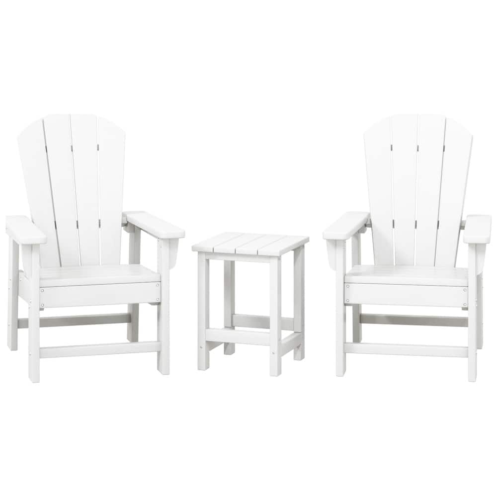 Laguna Kids Outdoor Poly Adirondack Chair With Side Table 3-Piece Set