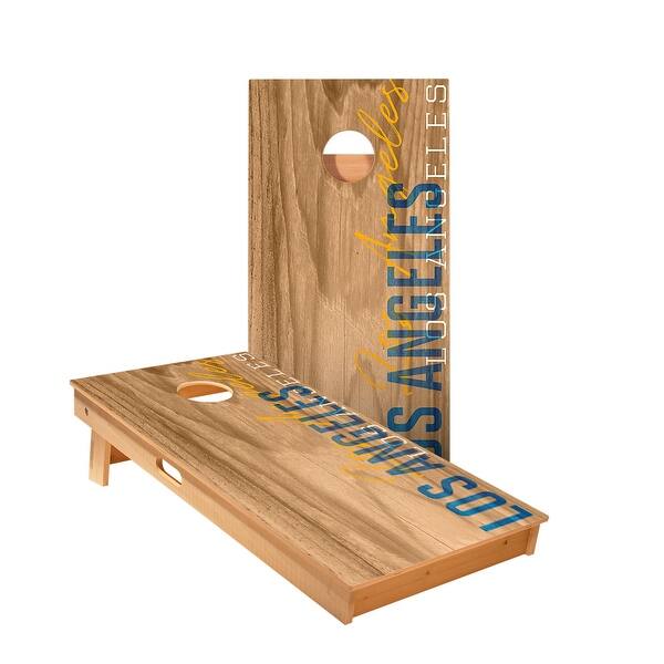 slide 2 of 3, Los Angeles Blue Gameday Cornhole Boards NO Bags - Add Board Lights