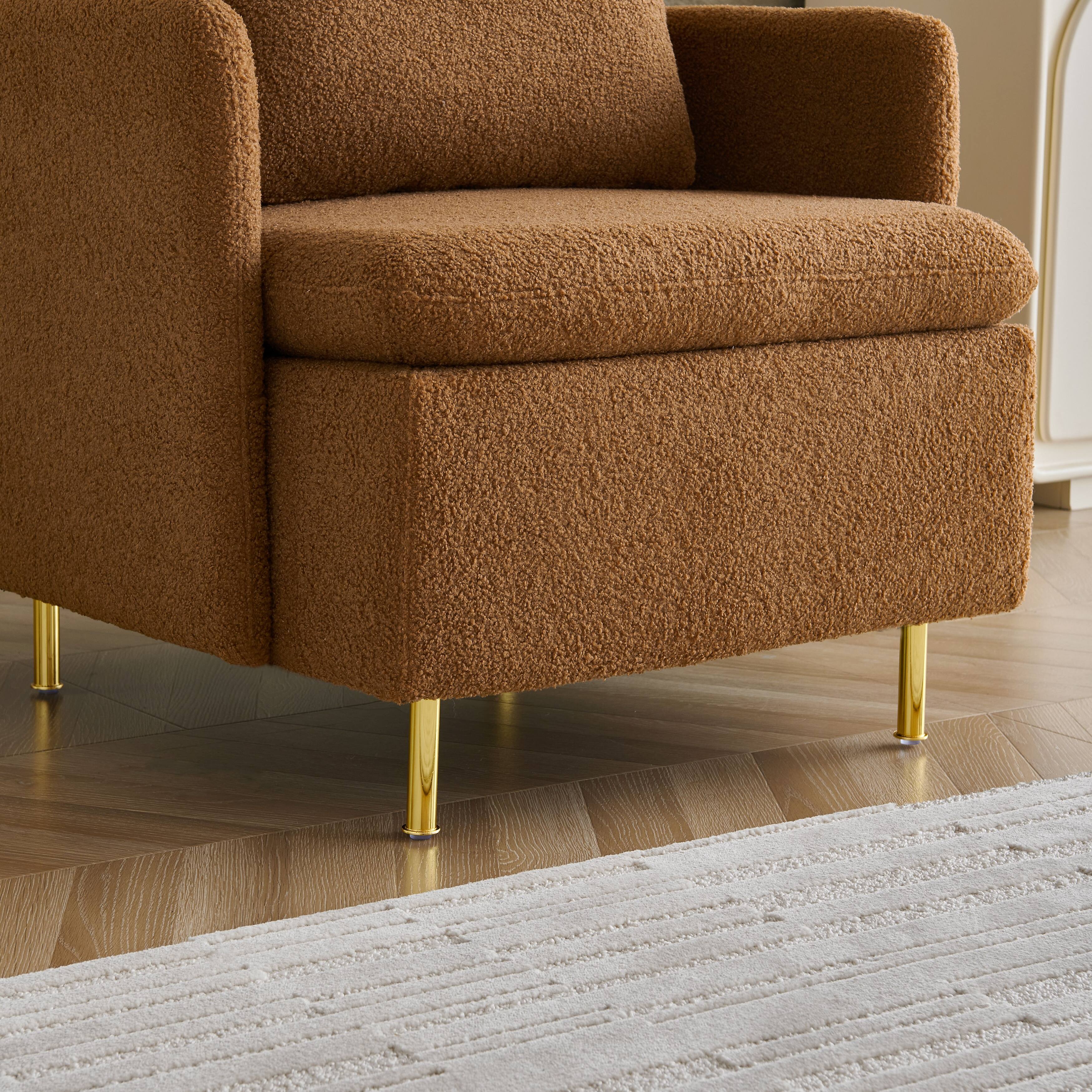 Modern Accent Chair,Sherpa Upholstered Cozy Comfy Armchair,Furry