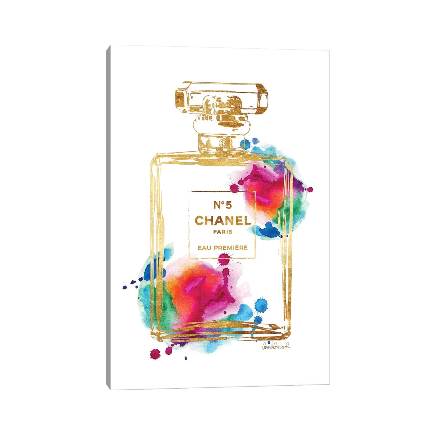 iCanvas Perfume Bottle, Gold & Rainbow by Amanda Greenwood Canvas Print -  Bed Bath & Beyond - 22512797