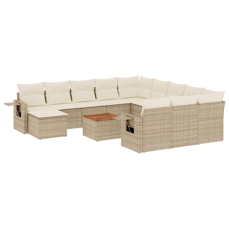 vidaXL Garden Sofa Set PE Rattan Large Adjustable Feet